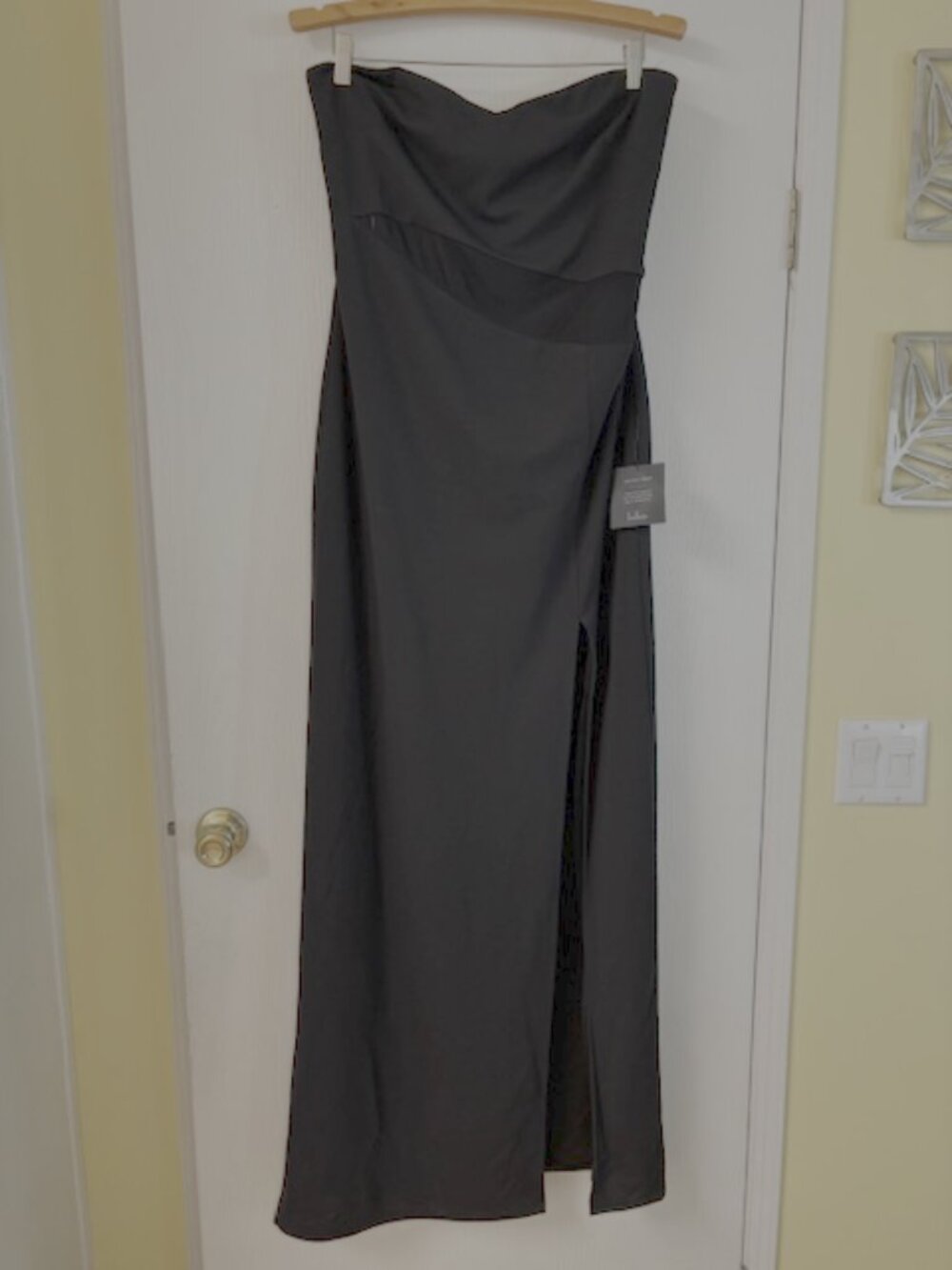 Lulu's Black Strapless Cocktail Dress Side Slit NWT